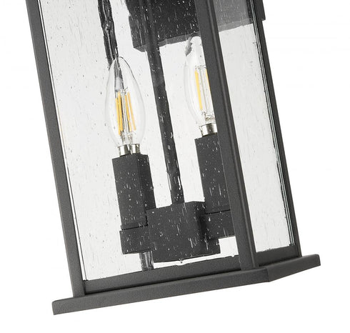 Z-Lite Tiberius 2 Light Outdoor Wall Light in Black Finish Model: 5017M-BK