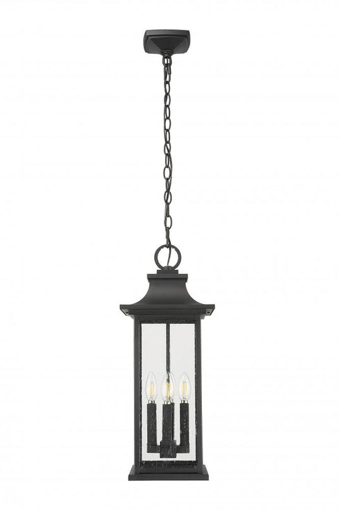 Z-Lite Tiberius 4 Light Outdoor Chain Mount Ceiling Fixture in Black Finish Model: 5017CHB-BK