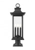 Z-Lite Tiberius 4 Light Outdoor Pier Mounted Fixture in Black Finish Model: 5017PHBR-533PM-BK