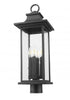 Z-Lite Tiberius 4 Light Outdoor Post Mount Fixture in Black Finish Model: 5017PHBR-BK