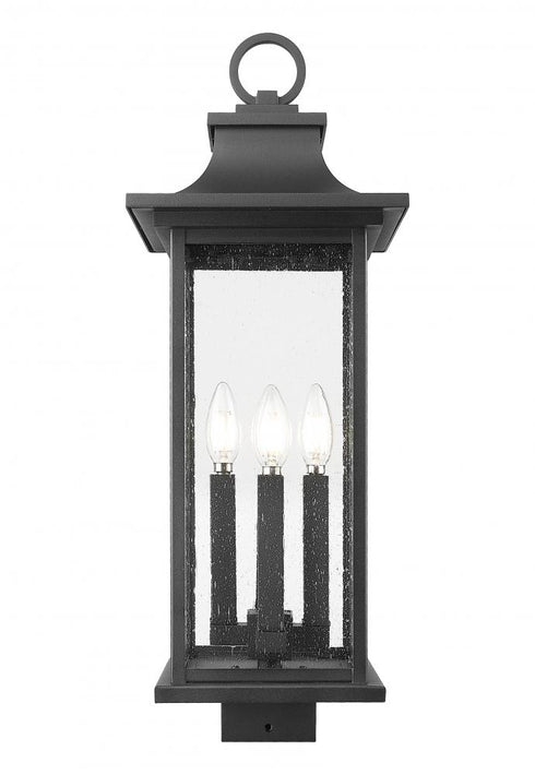 Z-Lite Tiberius 4 Light Outdoor Post Mount Fixture in Black Finish Model: 5017PHBS-BK