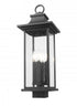 Z-Lite Tiberius 4 Light Outdoor Post Mount Fixture in Black Finish Model: 5017PHBS-BK
