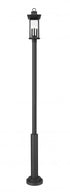 Z-Lite Tiberius 4 Light Outdoor Post Mounted Fixture in Black Finish Model: 5017PHBR-5010P-BK