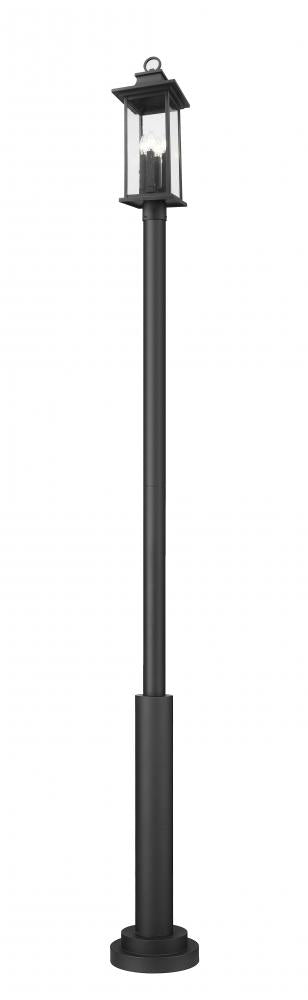 Z-Lite Tiberius 4 Light Outdoor Post Mounted Fixture in Black Finish Model: 5017PHBR-5010P-BK
