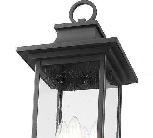 Z-Lite Tiberius 4 Light Outdoor Post Mounted Fixture in Black Finish Model: 5017PHBR-564P-BK
