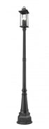 Z-Lite Tiberius 4 Light Outdoor Post Mounted Fixture in Black Finish Model: 5017PHBR-564P-BK