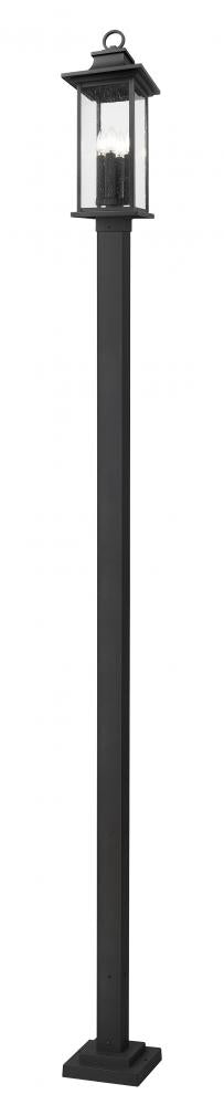 Z-Lite Tiberius 4 Light Outdoor Post Mounted Fixture in Black Finish Model: 5017PHBS-536P-BK