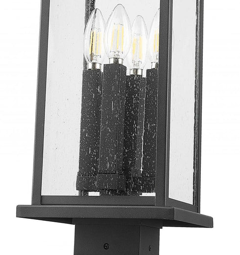 Z-Lite Tiberius 4 Light Outdoor Post Mounted Fixture in Black Finish Model: 5017PHBS-536P-BK
