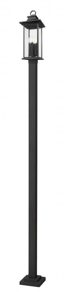 Z-Lite Tiberius 4 Light Outdoor Post Mounted Fixture in Black Finish Model: 5017PHBS-536P-BK