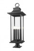 Z-Lite Tiberius 6 Light Outdoor Pier Mounted Fixture in Black Finish Model: 5017PHXLR-533PM-BK