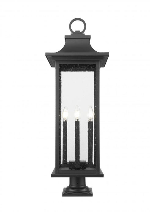 Z-Lite Tiberius 6 Light Outdoor Pier Mounted Fixture in Black Finish Model: 5017PHXLR-533PM-BK