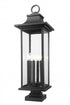 Z-Lite Tiberius 6 Light Outdoor Pier Mounted Fixture in Black Finish Model: 5017PHXLS-SQPM-BK