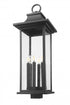 Z-Lite Tiberius 6 Light Outdoor Post Mount Fixture in Black Finish Model: 5017PHXLS-BK