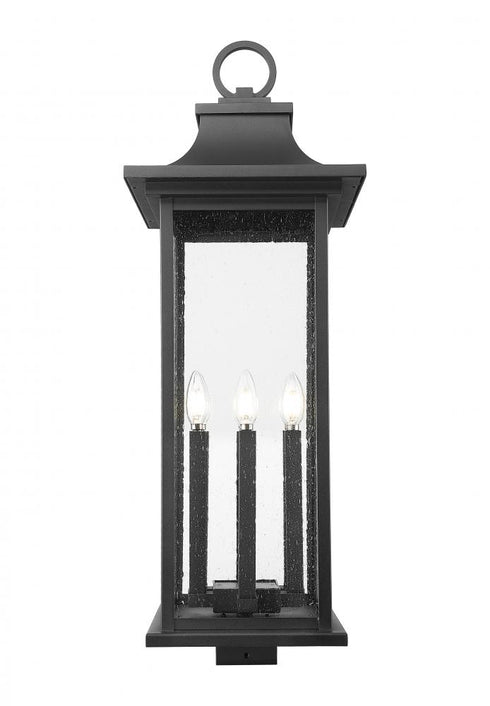 Z-Lite Tiberius 6 Light Outdoor Post Mount Fixture in Black Finish Model: 5017PHXLS-BK
