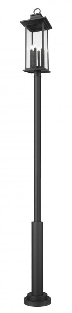 Z-Lite Tiberius 6 Light Outdoor Post Mounted Fixture in Black Finish Model: 5017PHXLR-5010P-BK