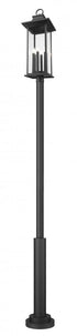 Z-Lite Tiberius 6 Light Outdoor Post Mounted Fixture in Black Finish Model: 5017PHXLR-5010P-BK