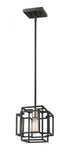 Z-Lite Titania 1 Light Pendant in Black + Brushed Nickel Finish Model: 454MP-BK-BN
