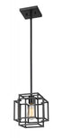 Z-Lite Titania 1 Light Pendant in Black + Brushed Nickel Finish Model: 454MP-BK-BN