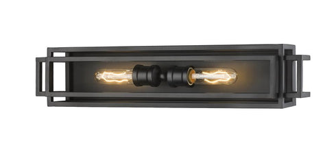 Z-Lite Titania 2 Light Vanity in Black + Brushed Nickel Finish Model: 454-2V-BK-BN