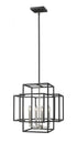 Z-Lite Titania 4 Light Chandelier in Black + Brushed Nickel Finish Model: 454-18BK-BN