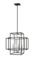 Z-Lite Titania 4 Light Chandelier in Black + Brushed Nickel Finish Model: 454-22BK-BN