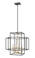 Z-Lite Titania 4 Light Chandelier in Black + Brushed Nickel Finish Model: 454-22BK-BN