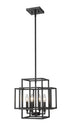 Z-Lite Titania 4 Light Pendant in Black + Brushed Nickel Finish Model: 454-14BK-BN