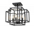 Z-Lite Titania 4 Light Semi Flush Mount in Black + Brushed Nickel Finish Model: 454SF-BK-BN