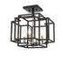 Z-Lite Titania 4 Light Semi Flush Mount in Black + Brushed Nickel Finish Model: 454SF-BK-BN
