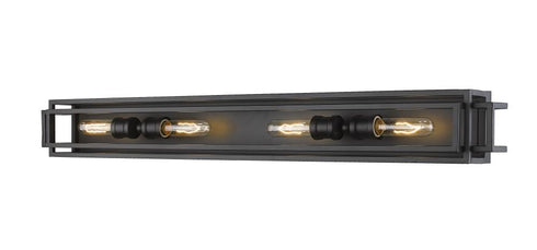 Z-Lite Titania 4 Light Vanity in Black + Brushed Nickel Finish Model: 454-4V-BK-BN
