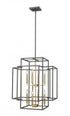 Z-Lite Titania 8 Light Chandelier in Black + Brushed Nickel Finish Model: 454-28BK-BN