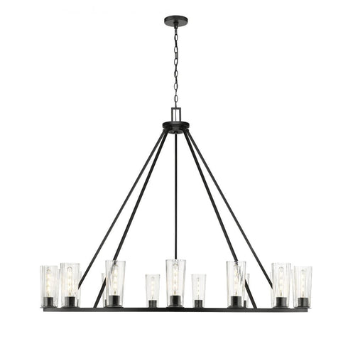 Z-Lite Titus 15 Light Chandelier in Matte Black Finish Model: 826-15MB