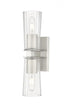 Z-Lite Titus 2 Light Wall Sconce in Brushed Nickel Finish Model: 826-2S-BN