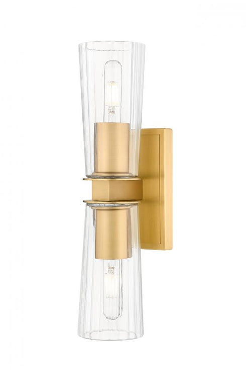 Z-Lite Titus 2 Light Wall Sconce in Brushed Nickel Finish Model: 826-2S-BN