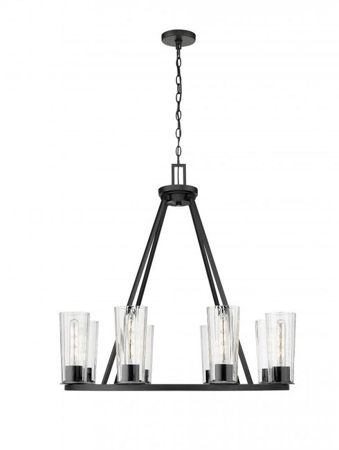 Z-Lite Titus 8 Light Chandelier in Matte Black Finish Model: 826-8MB