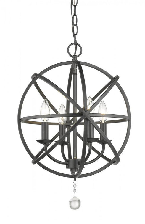 Z-Lite Tull 4 Light Chandelier in Matte Black Finish Model: 458-16MB