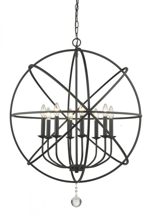 Z-Lite Tull 8 Light Chandelier in Matte Black Finish Model: 458-30MB