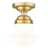 Z-Lite Vaughn 1 Light Flush Mount in Brushed Nickel Finish Model: 735F10-BN