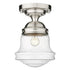 Z-Lite Vaughn 1 Light Flush Mount in Brushed Nickel Finish Model: 735F10-BN