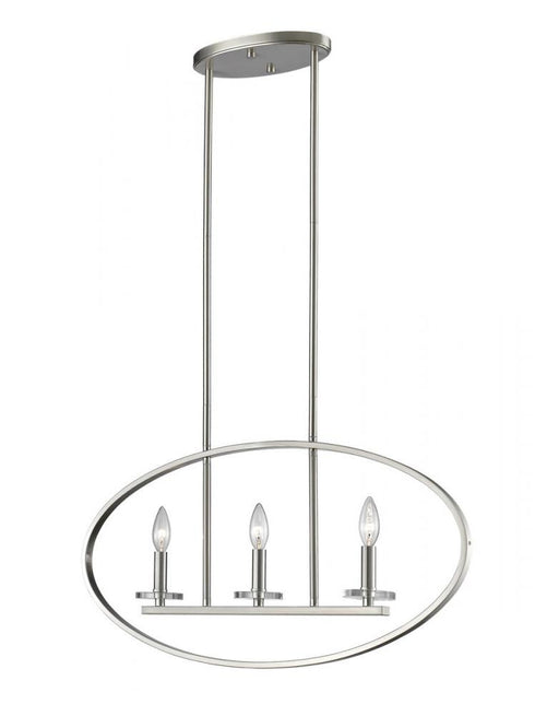 Z-Lite Verona 3 Light Linear Chandelier in Brushed Nickel Finish Model: 2010-3L-BN