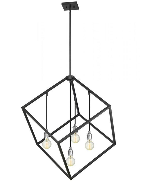 Z-Lite Vertical 4 Light Chandelier in Bronze + Olde Brass Finish Model: 478P34-BRZ-OBR