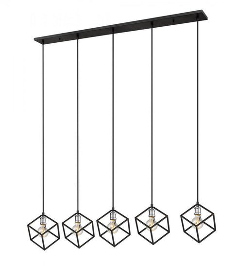 Z-Lite Vertical 5 Light Linear Chandelier in Bronze + Olde Brass Finish Model: 478-5L-BRZ-OBR