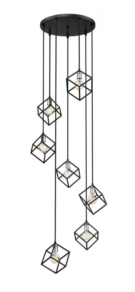 Z-Lite Vertical 7 Light Chandelier in Bronze + Olde Brass Finish Model: 478-7BRZ-OBR
