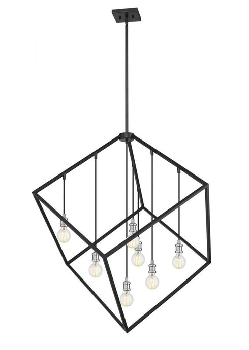 Z-Lite Vertical 7 Light Chandelier in Bronze + Olde Brass Finish Model: 478P44-BRZ-OBR