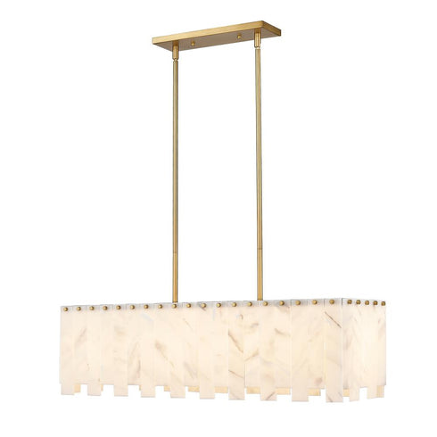 Z-Lite Viviana 5 Light Linear Chandelier in Polished Nickel Finish Model: 345-40L-PN