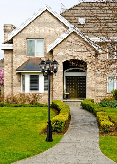 Z-Lite Wakefield 3 Light Outdoor Post Mounted Fixture in Black Finish Model: 522MP3-BK