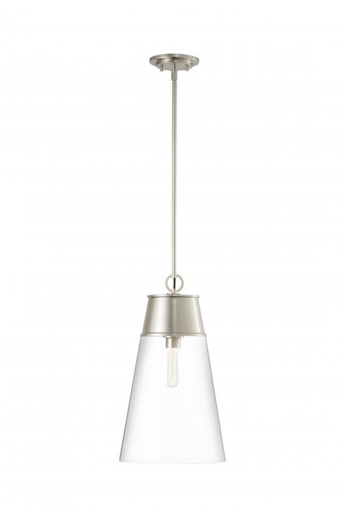 Z-Lite Wentworth 1 Light Pendant in Brushed Nickel Finish Model: 2300P12-BN