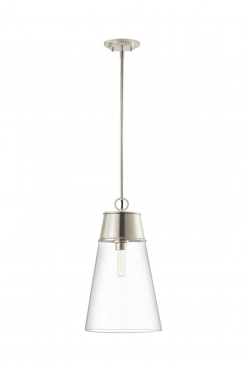 Z-Lite Wentworth 1 Light Pendant in Brushed Nickel Finish Model: 2300P12-BN