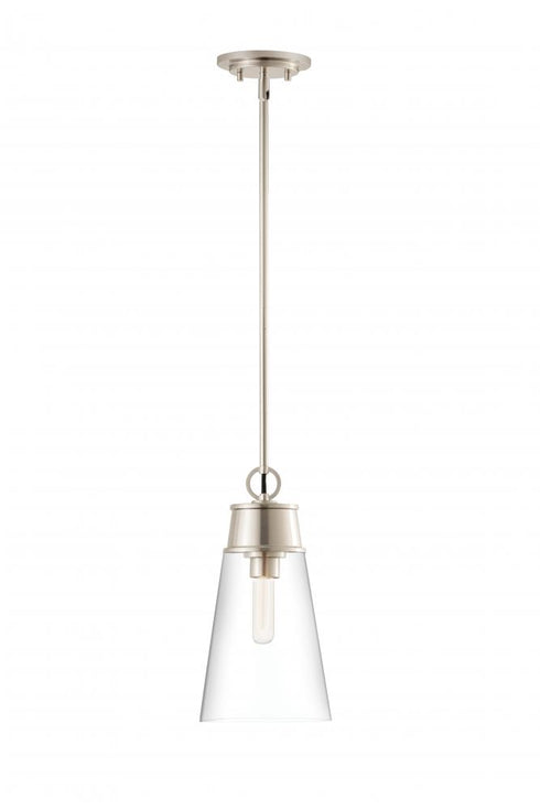 Z-Lite Wentworth 1 Light Pendant in Brushed Nickel Finish Model: 2300P8-BN