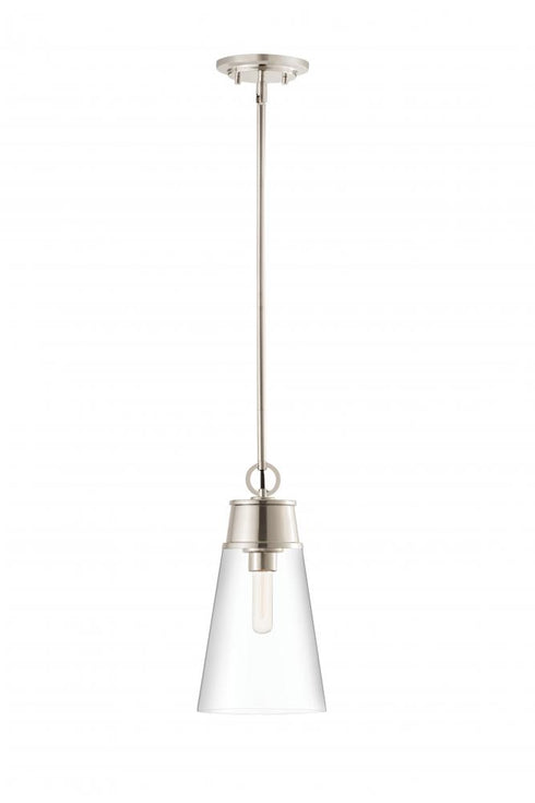 Z-Lite Wentworth 1 Light Pendant in Brushed Nickel Finish Model: 2300P8-BN